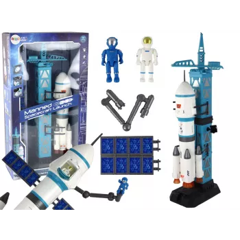LEAN TOYS Spielzeug-Weltraummission Raketen-Astronauten-Abschussrampe 15 Elemente