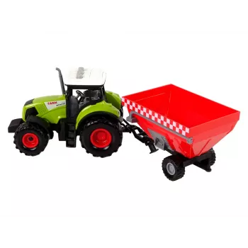 LEAN TOYS Traktor Farm abnehmbarer Getreideanhänger Sound Grün