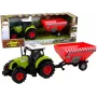 LEAN TOYS Traktor Farm abnehmbarer Getreideanhänger Sound Grün