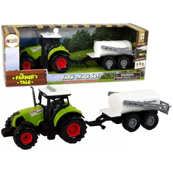 LEAN TOYS Traktor für Kinder mit Anhänger Bauernhofauto