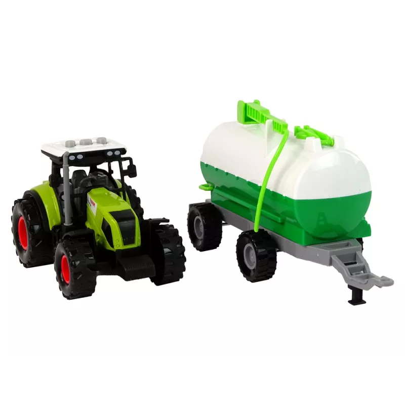 LEAN TOYS Traktor für Kinder mit Anhänger Tankwagen Bauernhof