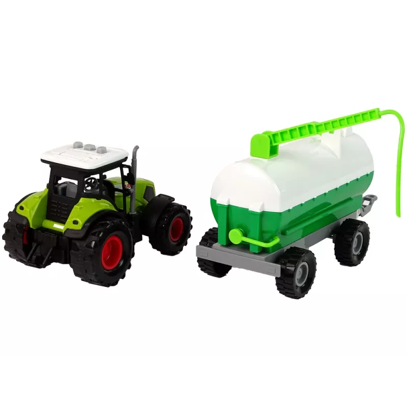 LEAN TOYS Traktor für Kinder mit Anhänger Tankwagen Bauernhof