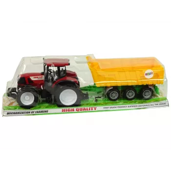 LEAN TOYS Traktor Roter Kipper Gelber Traktor 50 cm