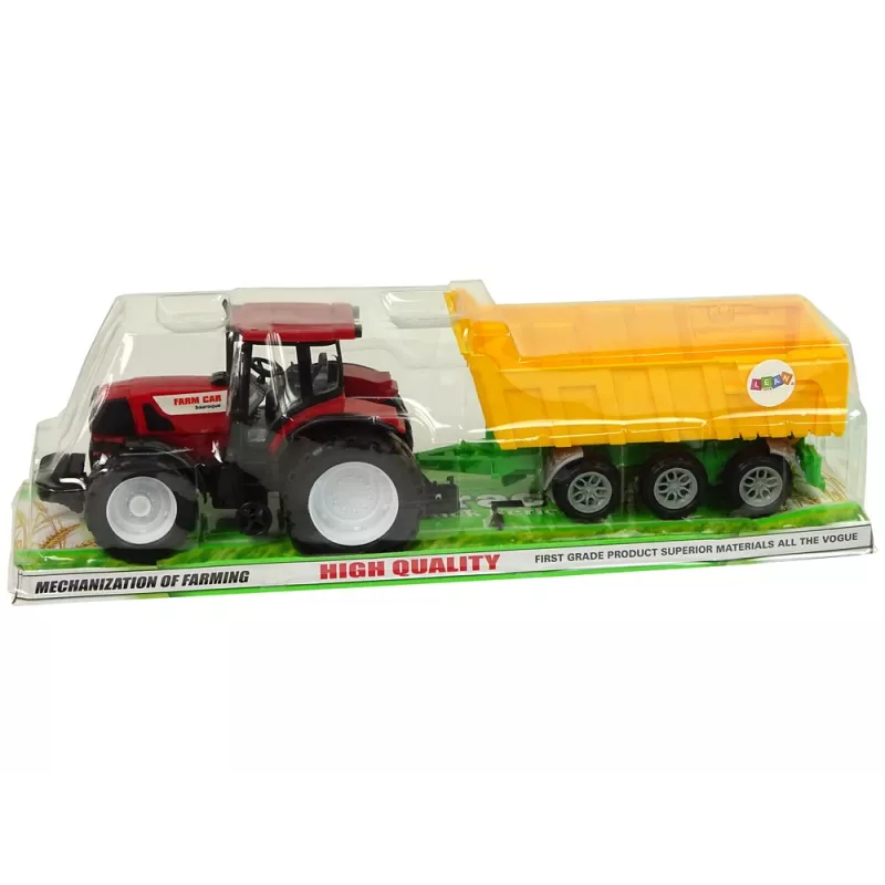 LEAN TOYS Traktor Roter Kipper Gelber Traktor 50 cm