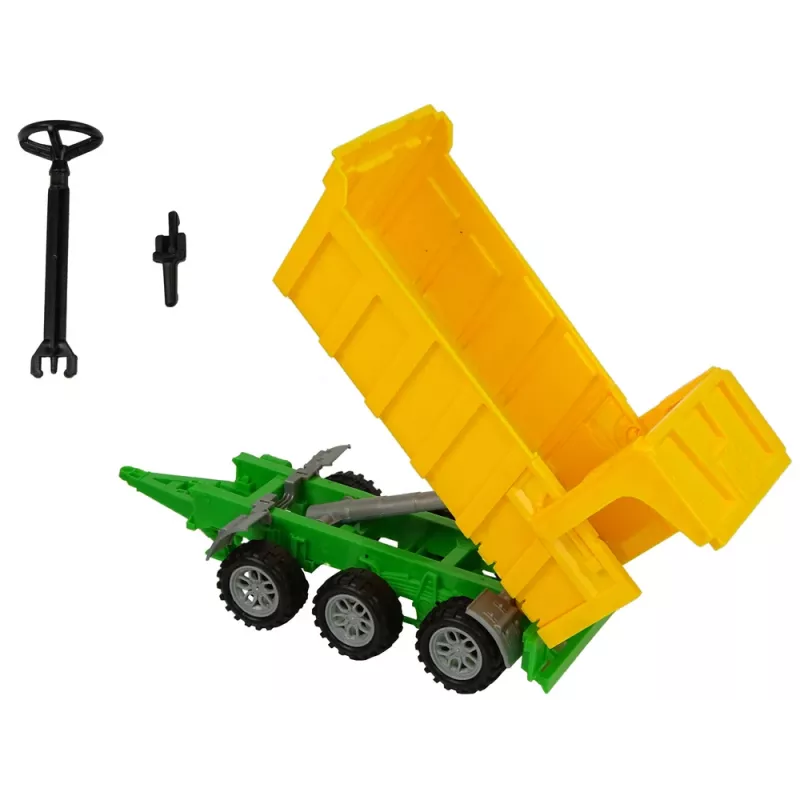LEAN TOYS Traktor Roter Kipper Gelber Traktor 50 cm