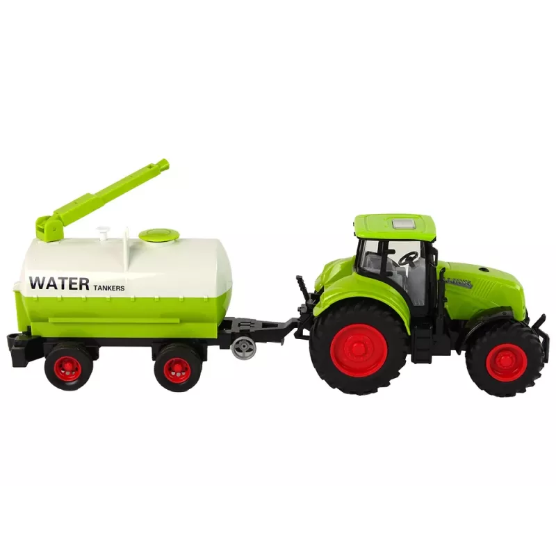 LEAN TOYS Traktor mit großem Radanhänger Green Farm