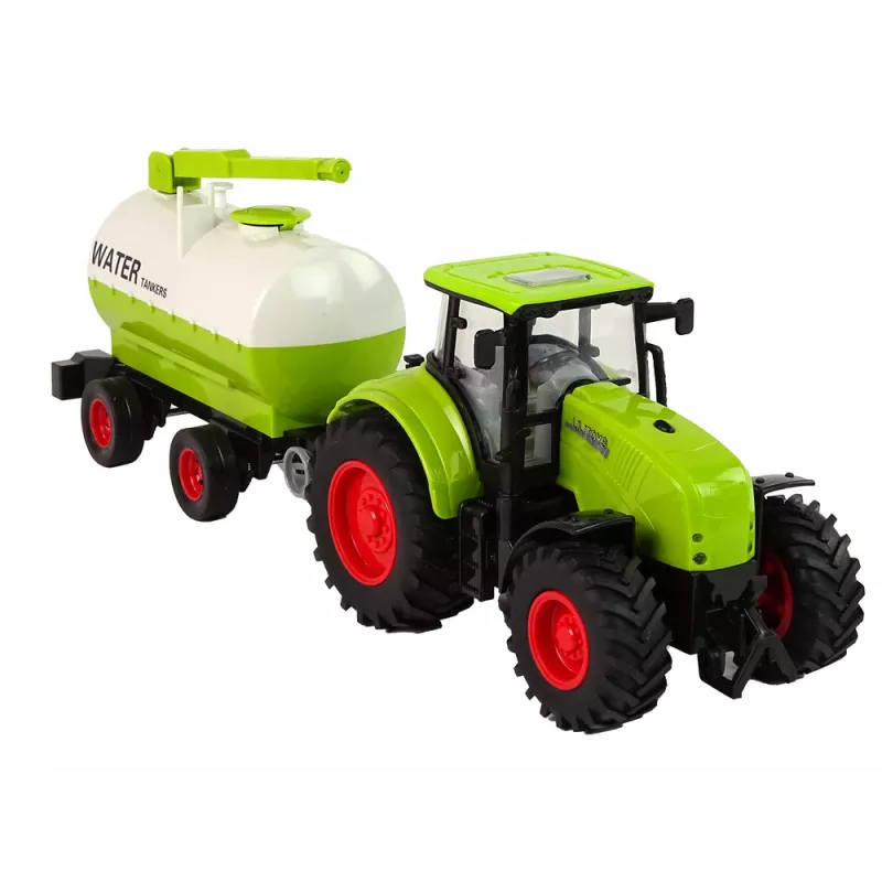 LEAN TOYS Traktor mit großem Radanhänger Green Farm