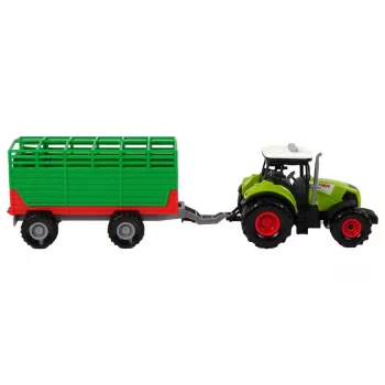 LEAN TOYS Traktor mit Anhänger Bauernhofauto