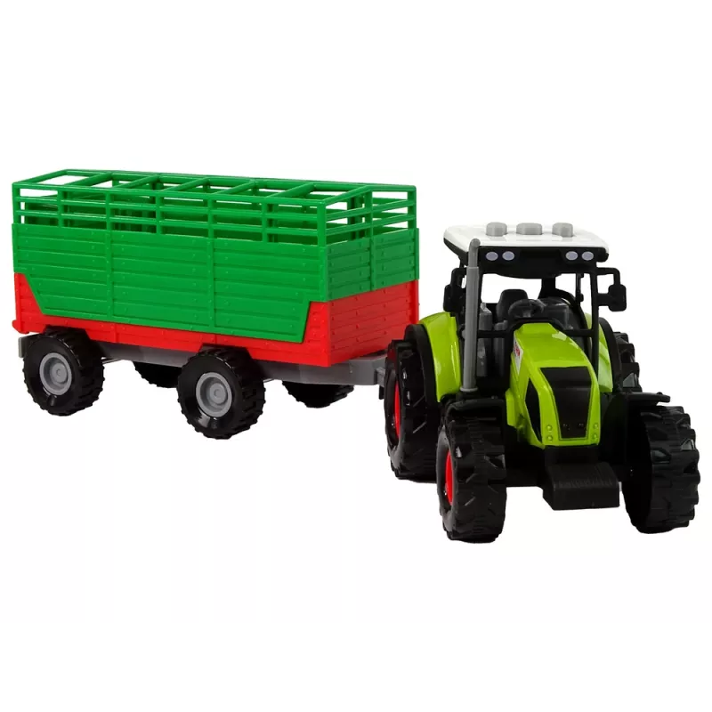 LEAN TOYS Traktor mit Anhänger Bauernhofauto
