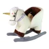 LEAN TOYS Einhorn-Schaukelpferd Rocker für Kleinkinder Weiß Beige