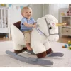 LEAN TOYS Einhorn-Schaukelpferd Rocker für Kleinkinder Weiß Beige