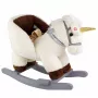 LEAN TOYS Einhorn-Schaukelpferd Rocker für Kleinkinder Weiß Beige