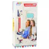 LEAN TOYS Upright Vacuum Cleaner Kinder-Reinigungsset mit Licht und Sound, Station Weiß