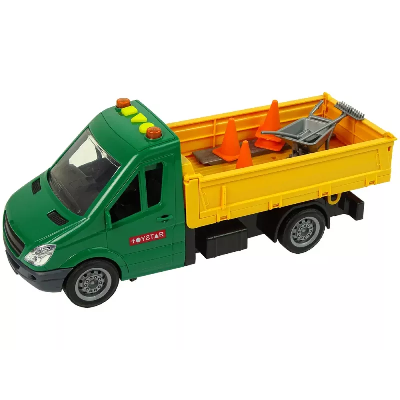 LEAN TOYS Fahrzeug Straßenauto Kipper Antrieb Reibungsantrieb Straßenzubehör Sound