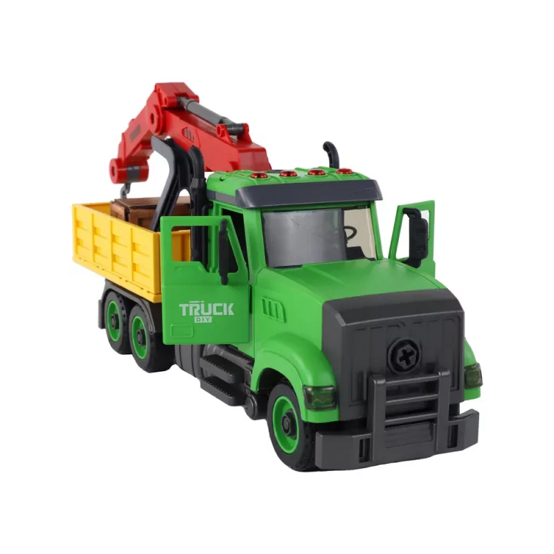 LEAN TOYS Fahrzeugkippkran zum Schrauben und Entschrauben DIY