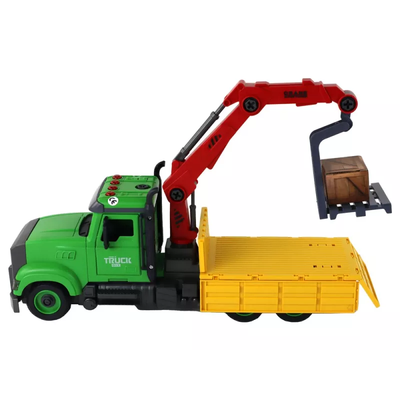 LEAN TOYS Fahrzeugkippkran zum Schrauben und Entschrauben DIY