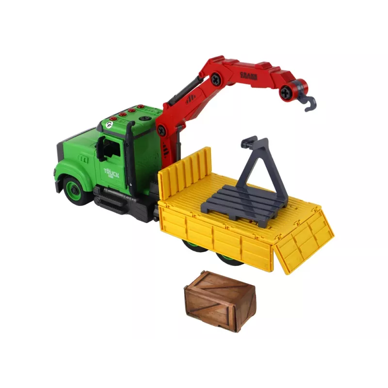 LEAN TOYS Fahrzeugkippkran zum Schrauben und Entschrauben DIY