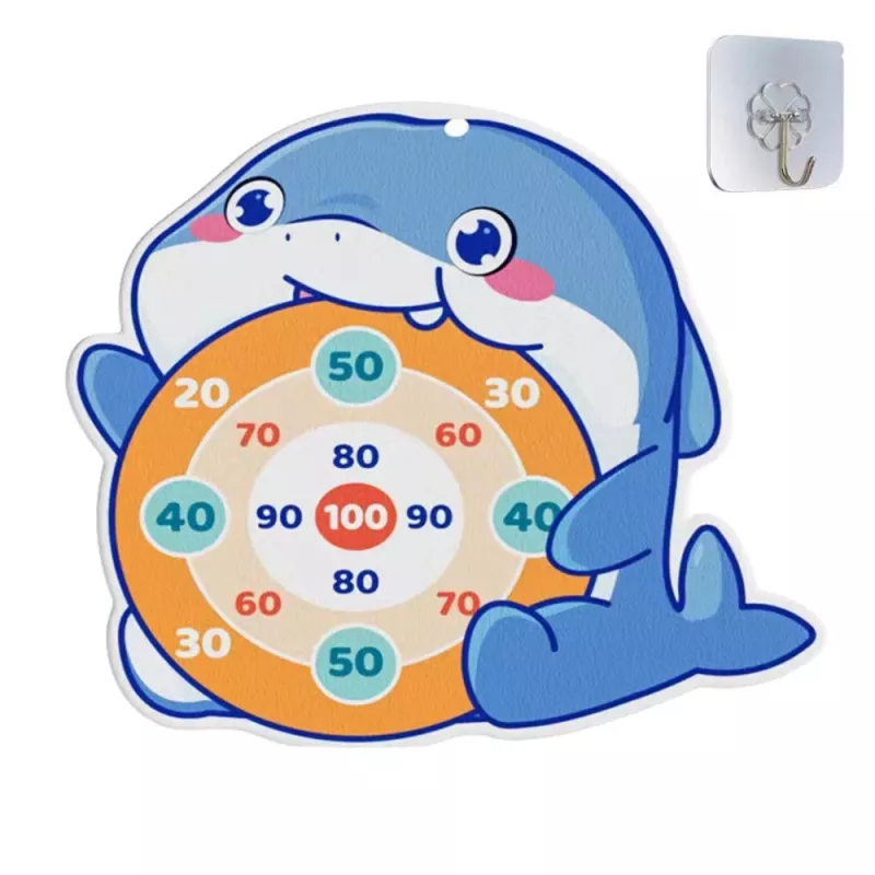 LEAN TOYS Velcro Ball Gun with Fabric Target Whale Blue
