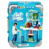 LEAN TOYS Tierarztkoffer Hundepflege-Set Braun Rollenspiel-Set mit 12 Zubehörteilen