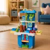 LEAN TOYS Tierarztkoffer Hundepflege-Set Braun Rollenspiel-Set mit 12 Zubehörteilen