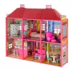 LEAN TOYS Villa Großes Puppenhaus 6 Zimmer Möbel Zubehör 128 Teile