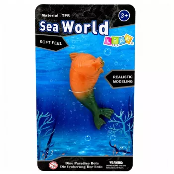 LEAN TOYS Walrus Gummi-Figur dehnbar realistisch Meeressäugetier 13 cm