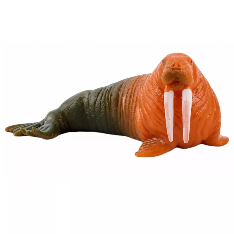 LEAN TOYS Walrus Gummi-Figur dehnbar realistisch Meeressäugetier 13 cm