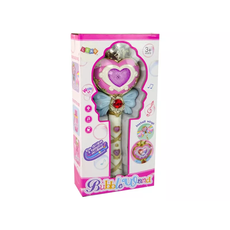 LEAN TOYS Seifenblasenstab mit Lichtern und Geräuschen Pink