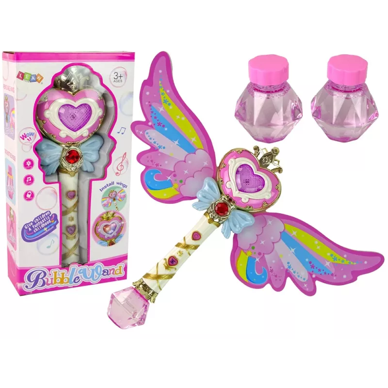 LEAN TOYS Seifenblasenstab mit Lichtern und Geräuschen Pink