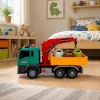 LEAN TOYS Müllsortier-LKW mit Kran, Behältern, Reibungsantrieb, Licht und Sound