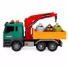 LEAN TOYS Müllsortier-LKW mit Kran, Behältern, Reibungsantrieb, Licht und Sound