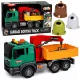 LEAN TOYS Müllsortier-LKW mit Kran, Behältern, Reibungsantrieb, Licht und Sound
