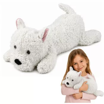 LEAN TOYS West Highland White Terrier Plüschhund Kuscheltier, Weiß, 40 cm
