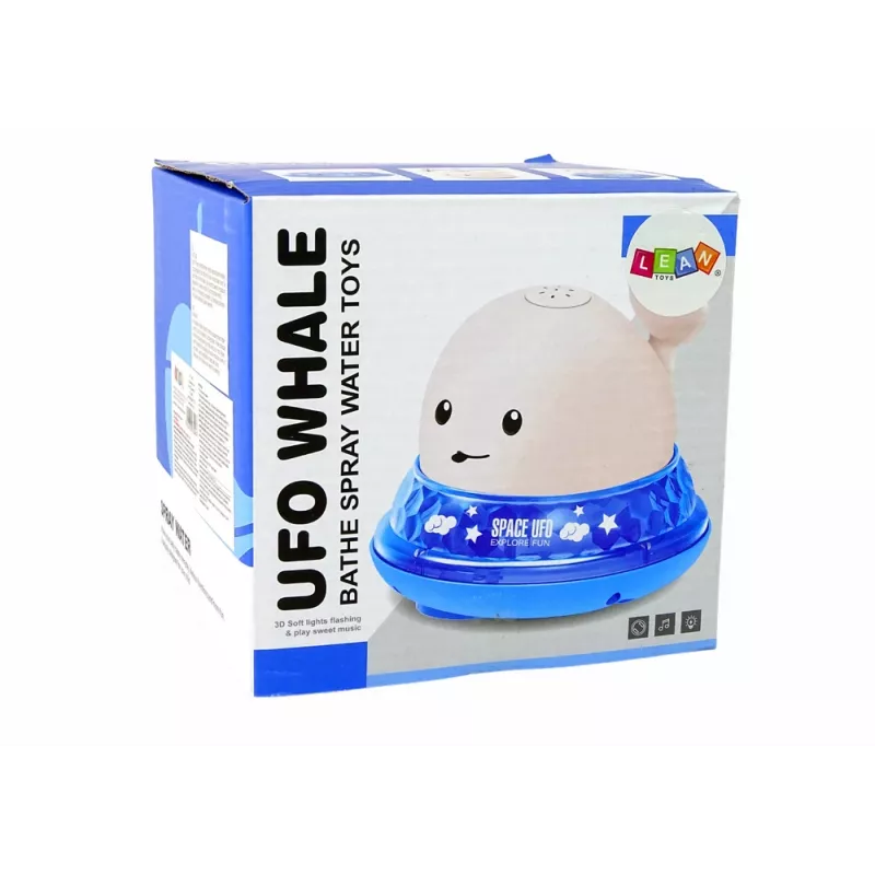 LEAN TOYS Wal Wasserspritzer mit Ständer weißes Badespielzeug