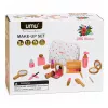 LEAN TOYS Holz-Schönheitsset für Mädchen mit weißer Kosmetiktasche, 17-teilig