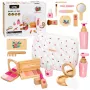 LEAN TOYS Holz-Schönheitsset für Mädchen mit weißer Kosmetiktasche, 17-teilig