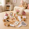LEAN TOYS Holz Schönheitsset Make-up Kosmetiktasche Zubehör 16 Stk.