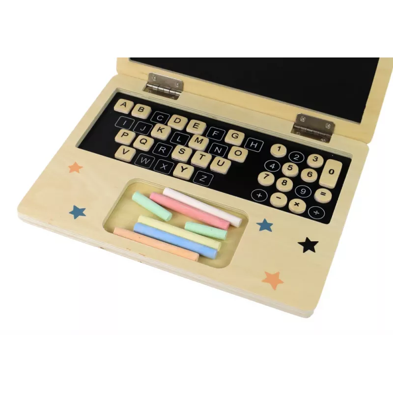 LEAN TOYS Holz-Tafel-Laptop Kreide
