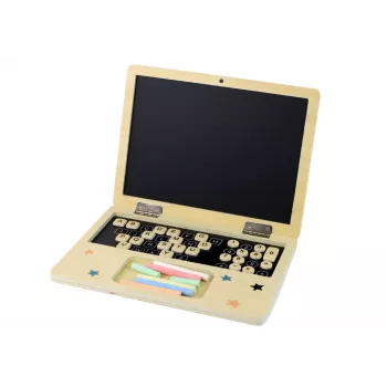 LEAN TOYS Holz-Tafel-Laptop Kreide