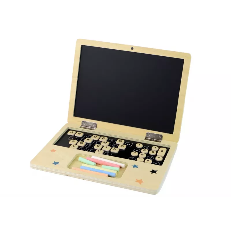 LEAN TOYS Holz-Tafel-Laptop Kreide