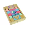 LEAN TOYS Holzbausteine Pastellfarben 28 Teile Schloss