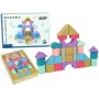 LEAN TOYS Holzbausteine Pastellfarben 28 Teile Schloss
