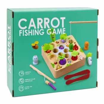 LEAN TOYS Holz-Karotten-Erdwurm-Stab-Magnetspiel