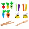 LEAN TOYS Holz-Karotten-Erdwurm-Stab-Magnetspiel
