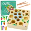 LEAN TOYS Holz-Karotten-Erdwurm-Stab-Magnetspiel