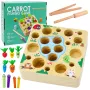 LEAN TOYS Holz-Karotten-Erdwurm-Stab-Magnetspiel