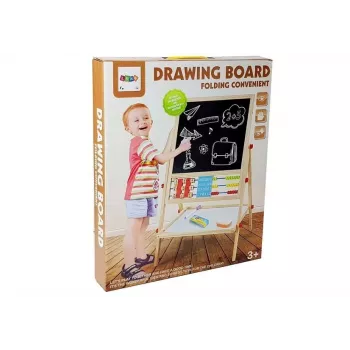 LEAN TOYS Holztafel mit Abakus, Uhr, Zahlen und Magnet