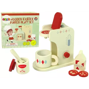 LEAN TOYS Holz-Kaffeemaschinen-Zubehör Küche Kinder