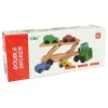 LEAN TOYS Holz-Lastwagen grün mit Bausteinen