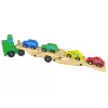 LEAN TOYS Holz-Lastwagen grün mit Bausteinen
